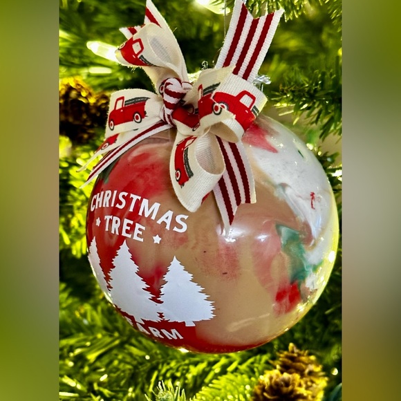 Handmade painted Christmas Tree Farm Ornament - Picture 3 of 4
